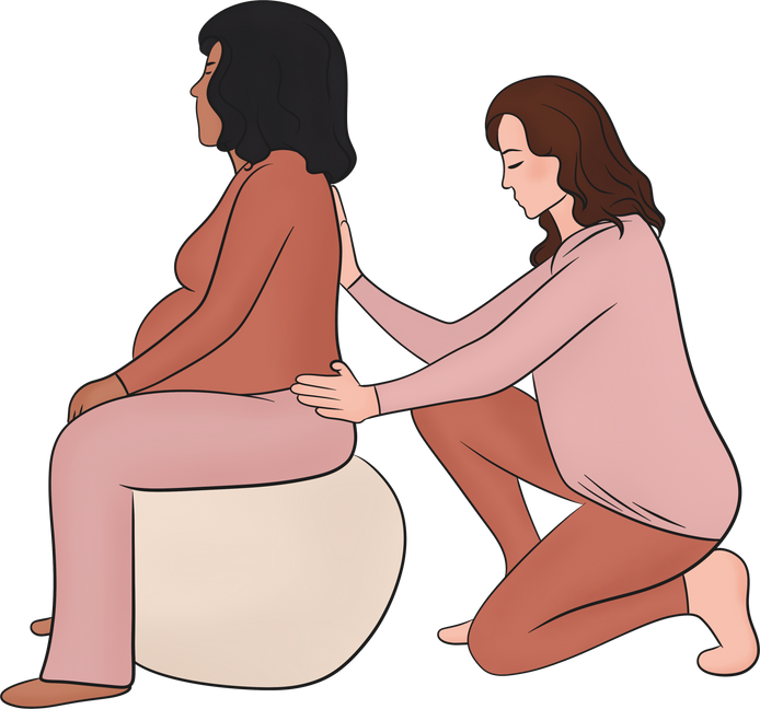 Doula with a pregnant woman